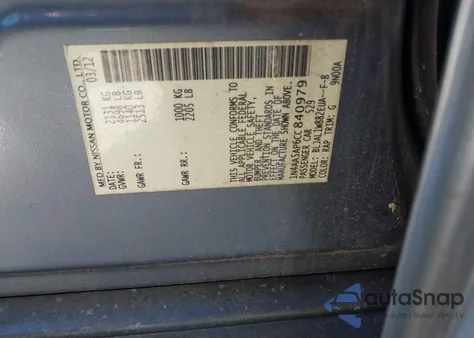 2012 Nissan Maxima 3.5 Sv из США, поврежденный, VIN 1N4AA5AP6CC840979